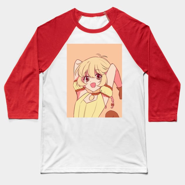 Cat Cat Pudding Fanart Baseball T-Shirt by YayaChann